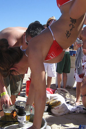 Amateur photos taken from hidden cameras on the nudist beaches