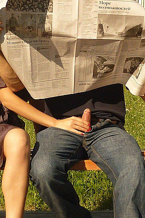 Horny nudists sucking cocks in public